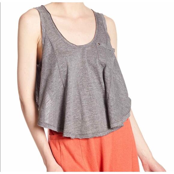 Free People Stevie Split Back Tank Gray XS - Picture 3 of 16